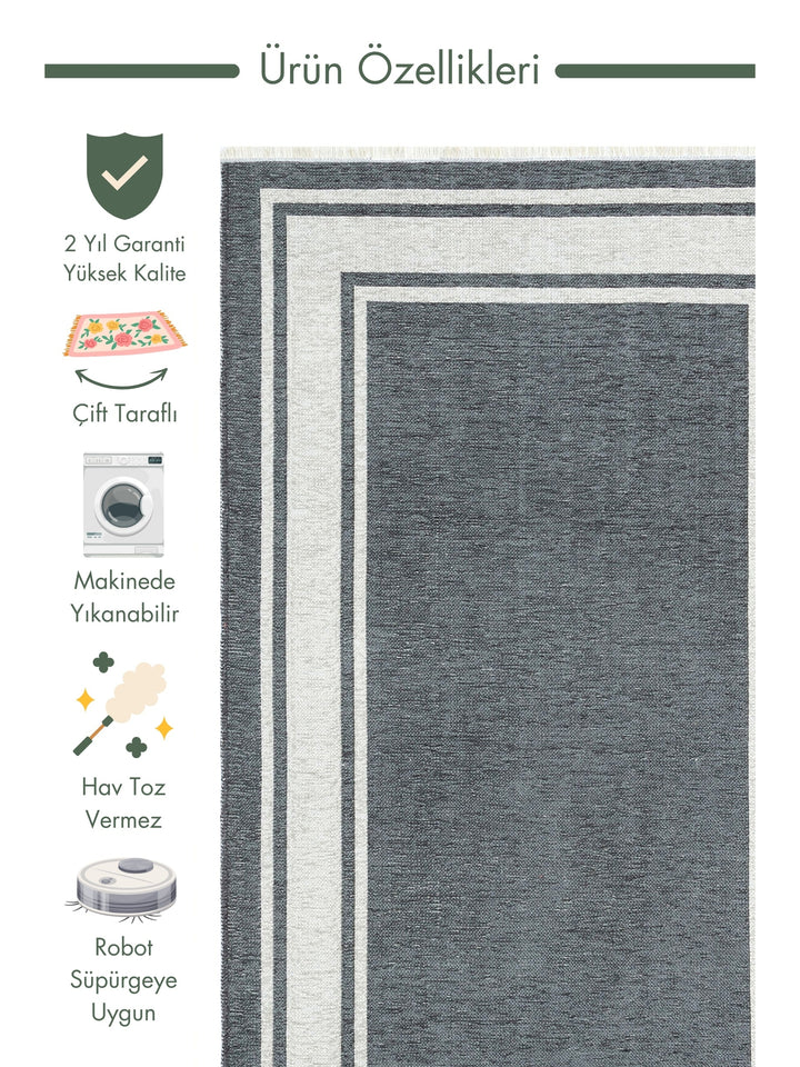 Yellowstone Cotton Washable Double Sided Living Room Hallway Kitchen Scandinavian Rug 06 ANTGRY