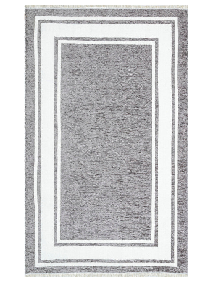 Yellowstone Cotton Washable Double Sided Living Room Hallway Kitchen Scandinavian Rug 06GREYWHI