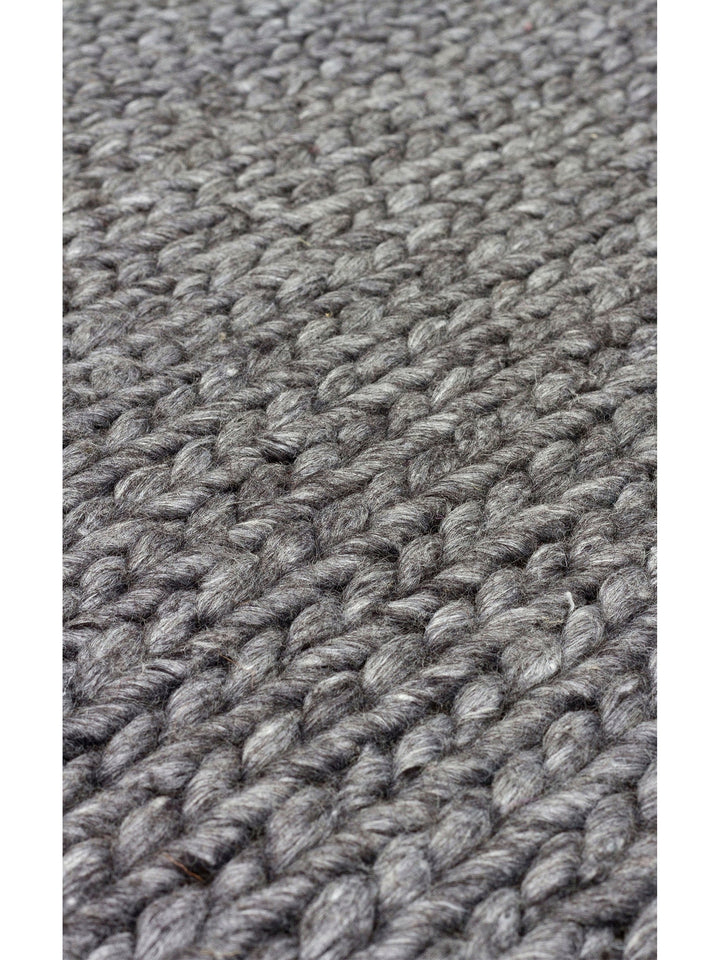 Woolstar 100% Natural Sweater Patterned Living Room Living Room Corridor Entrance Hand Woven Knitted Carpet ANTRASITE