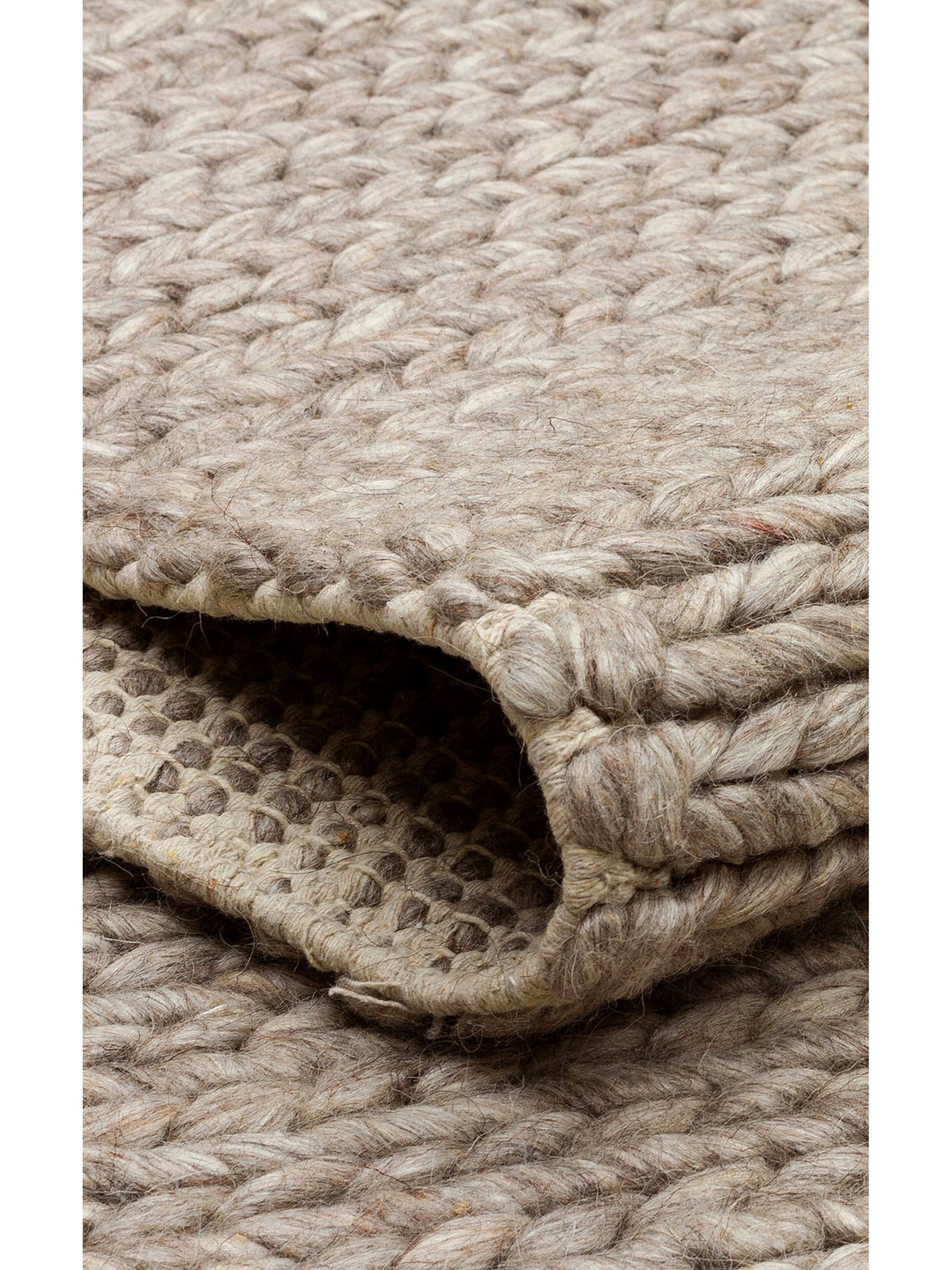 Woolstar 100% Natural Sweater Patterned Living Room Hallway Entrance Hand Woven Knitted Carpet BROWN