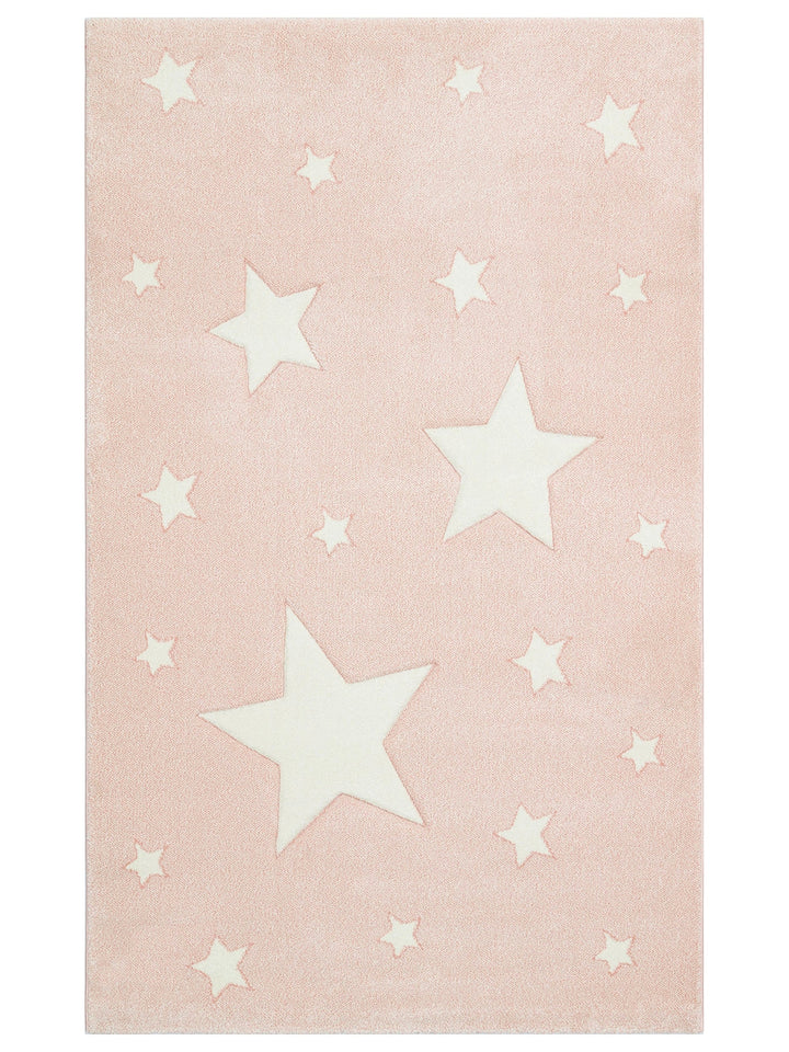 Carpetdocia Kids Fun Star Patterned Children's Carpet 12 PINK