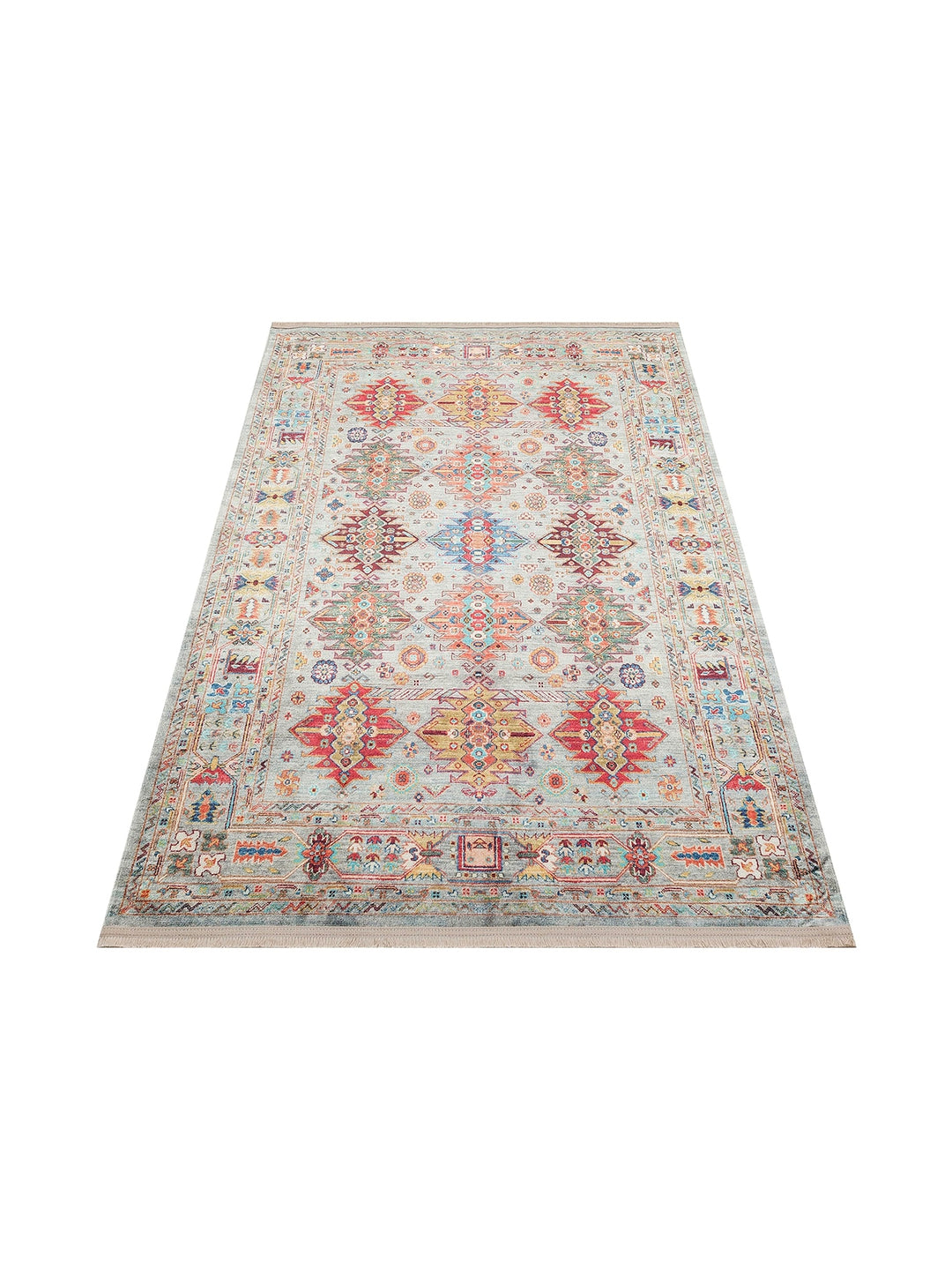 Historic Series Non-Slip Antique Patterned Living Room Living Room Corridor Kitchen Washable Carpet 06 AQUA