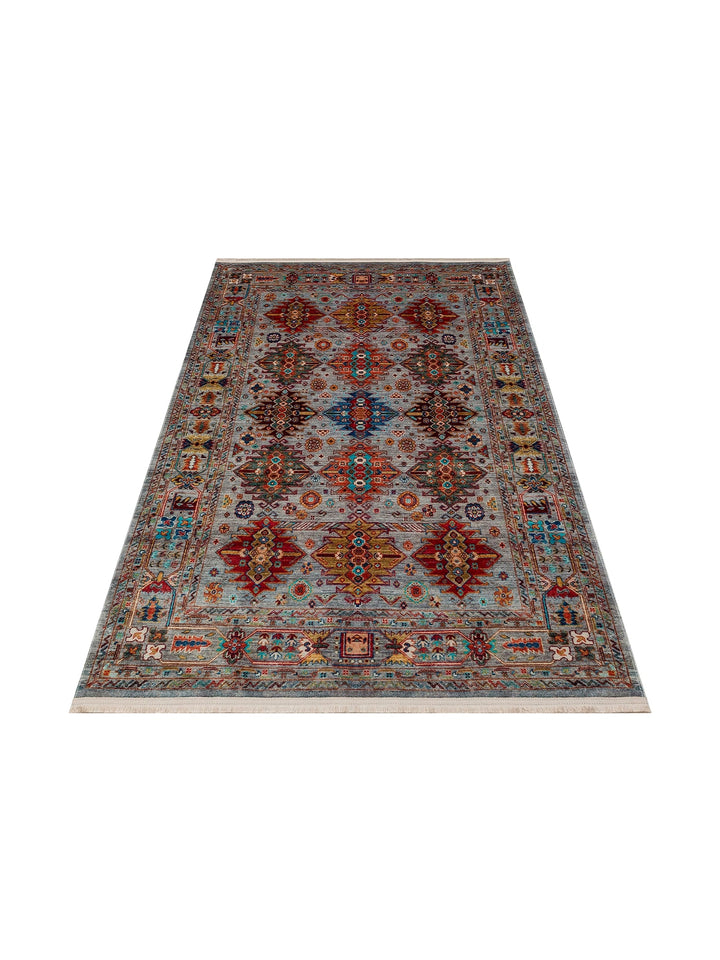 Historic Series Non-Slip Antique Patterned Living Room Living Room Corridor Kitchen Washable Carpet 06 AQUA