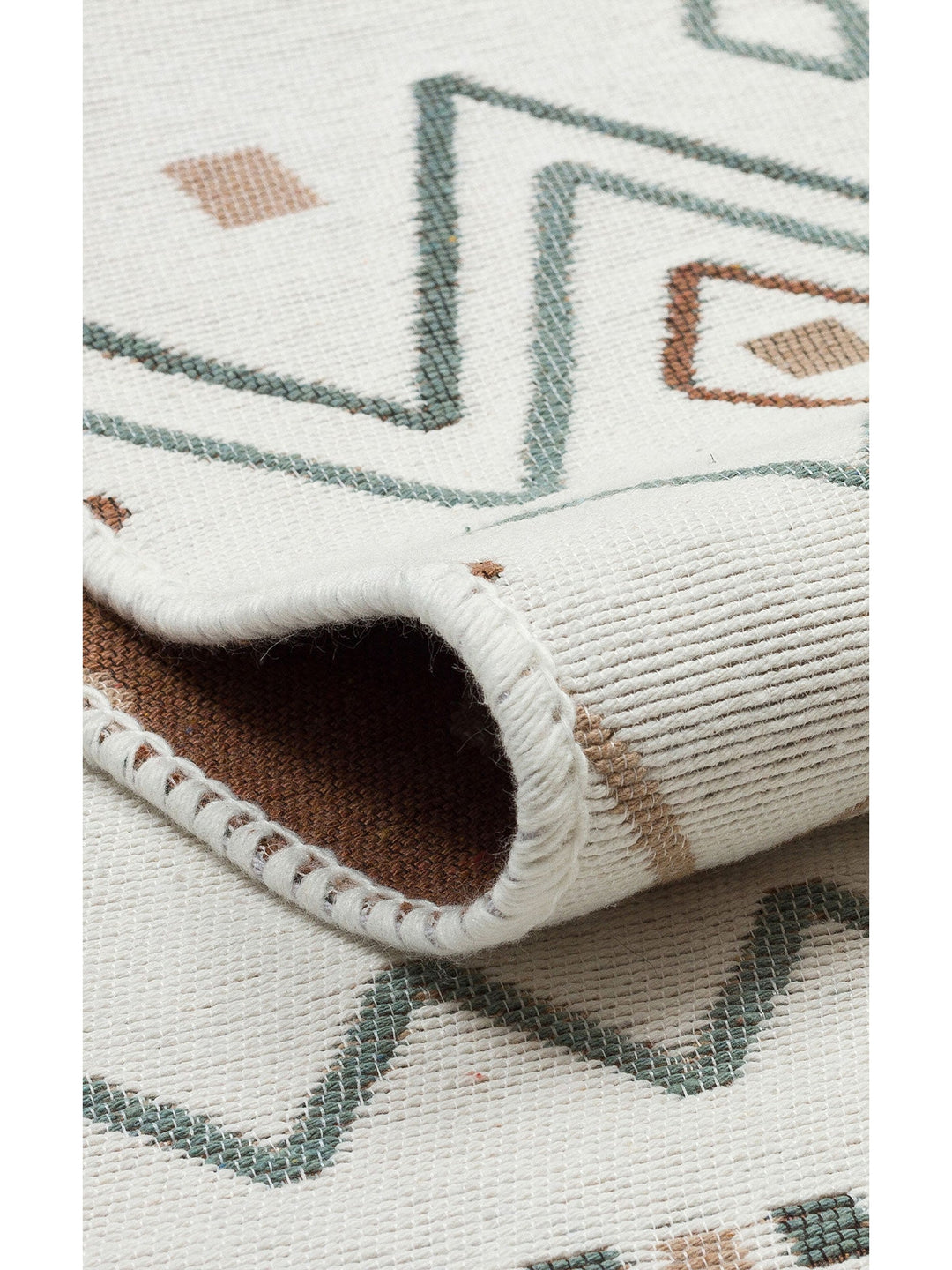 Maya 100% Natural Cotton Washable Double Sided Living Room Kitchen Hallway Modern Rug 05BEIGEBLU