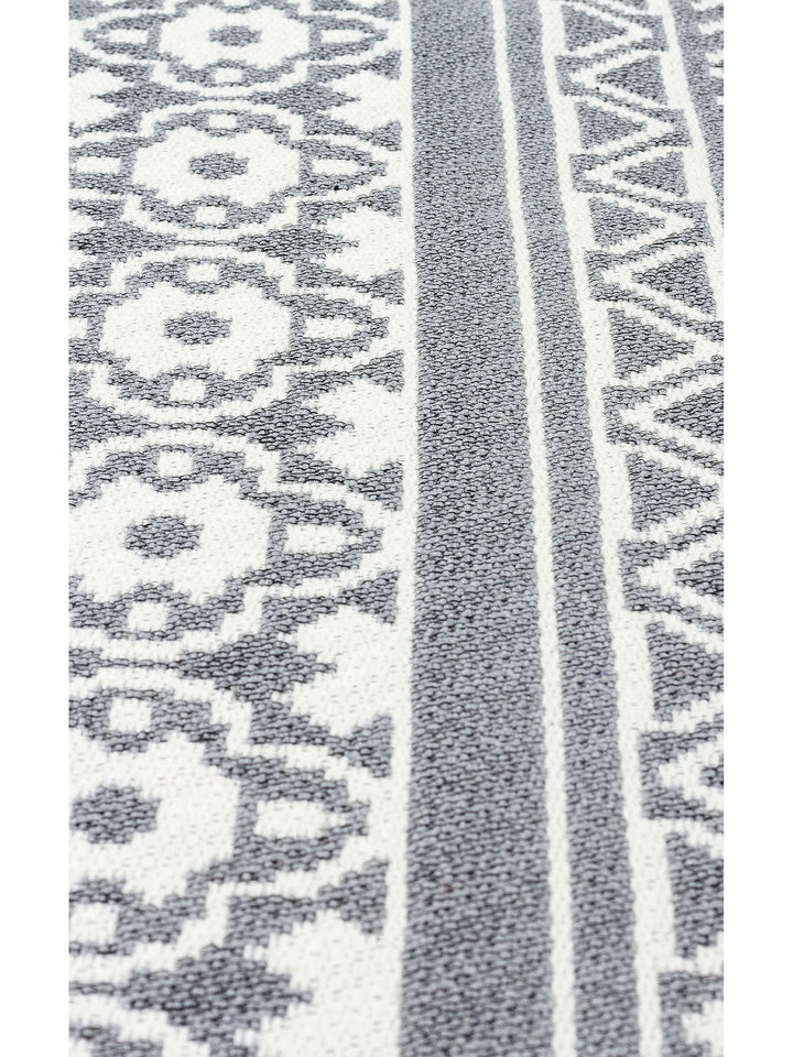 Maya 100% Natural Cotton Washable Double Sided Living Room Kitchen Hallway Modern Rug 07 GREY