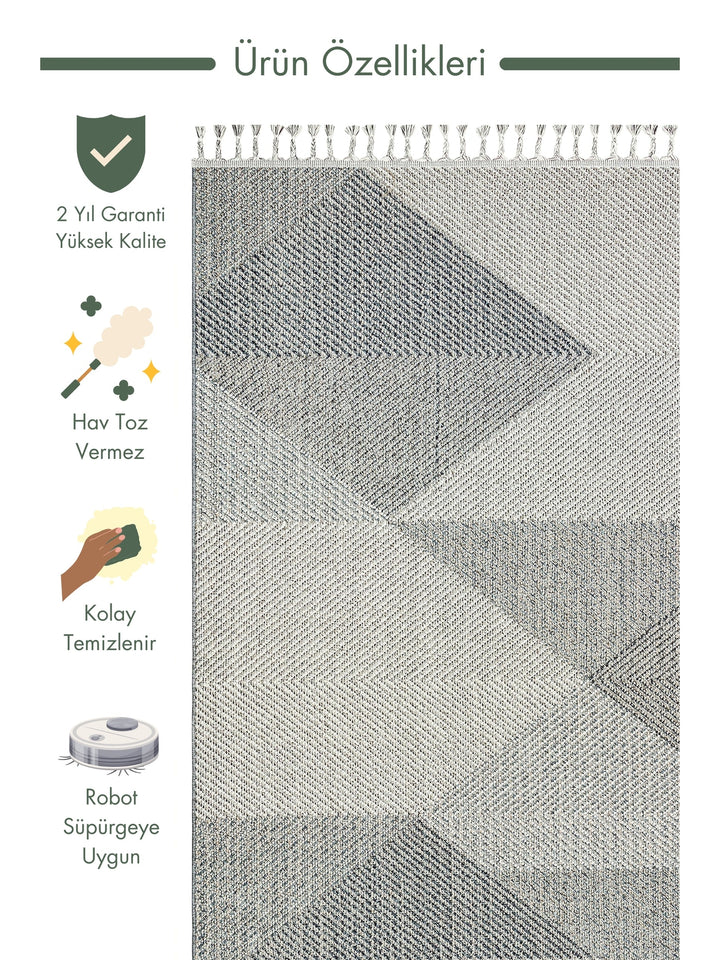 Ole Series Wicker Woven Living Room Hall Hallway Entrance Kitchen Modern Scandinavian Carpet 08 GREY MULTI