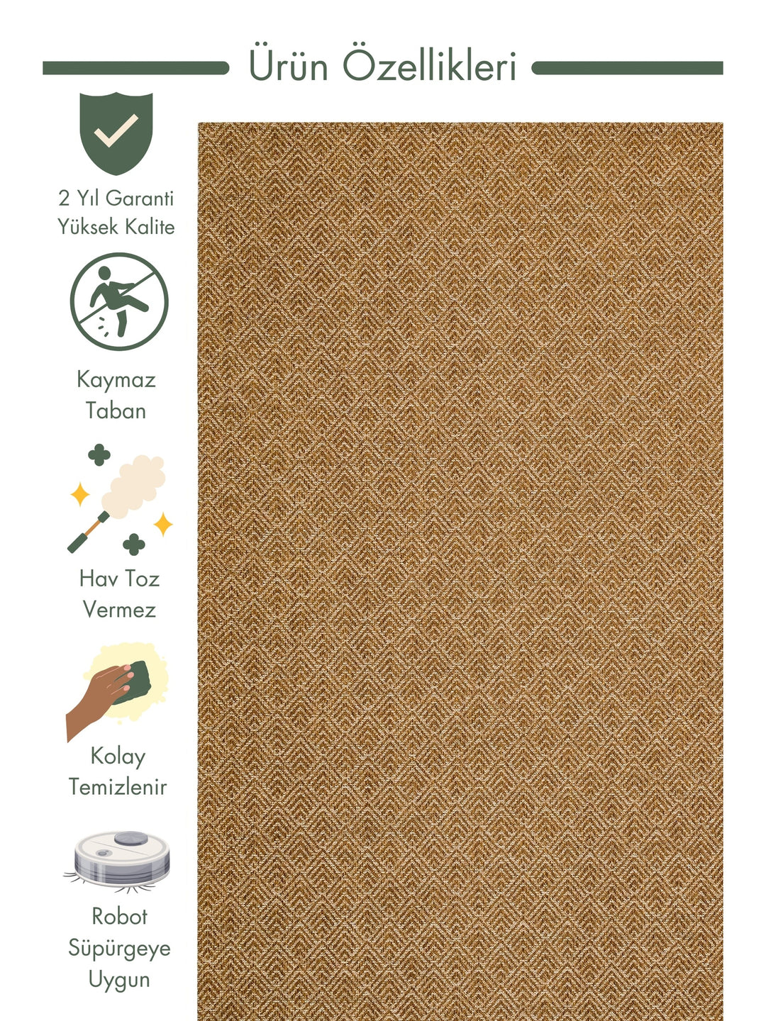 Arizona Wicker Look Modern Living Room Hallway Kitchen Non-Slip Rug 03 NATURAL BEIGE