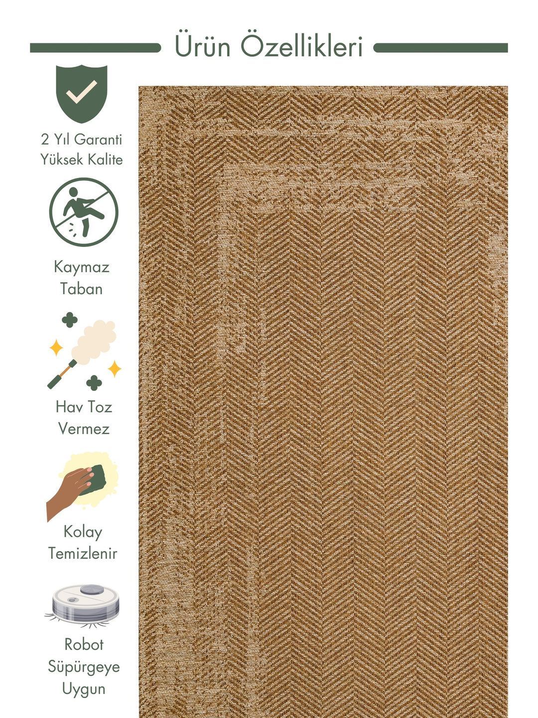 Arizona Wicker Look Modern Living Room Hall Hallway Kitchen Non-Slip Rug 04 NATURAL BEIGE