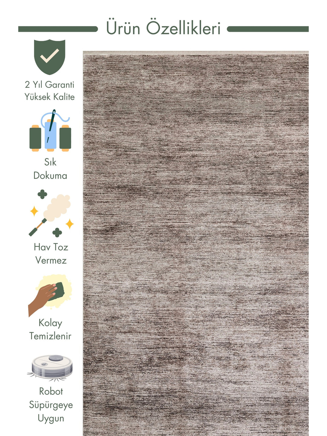 Andrea Series High Quality Dense Woven Special Shiny Bright Living Room Carpet PLAIN D.GREY