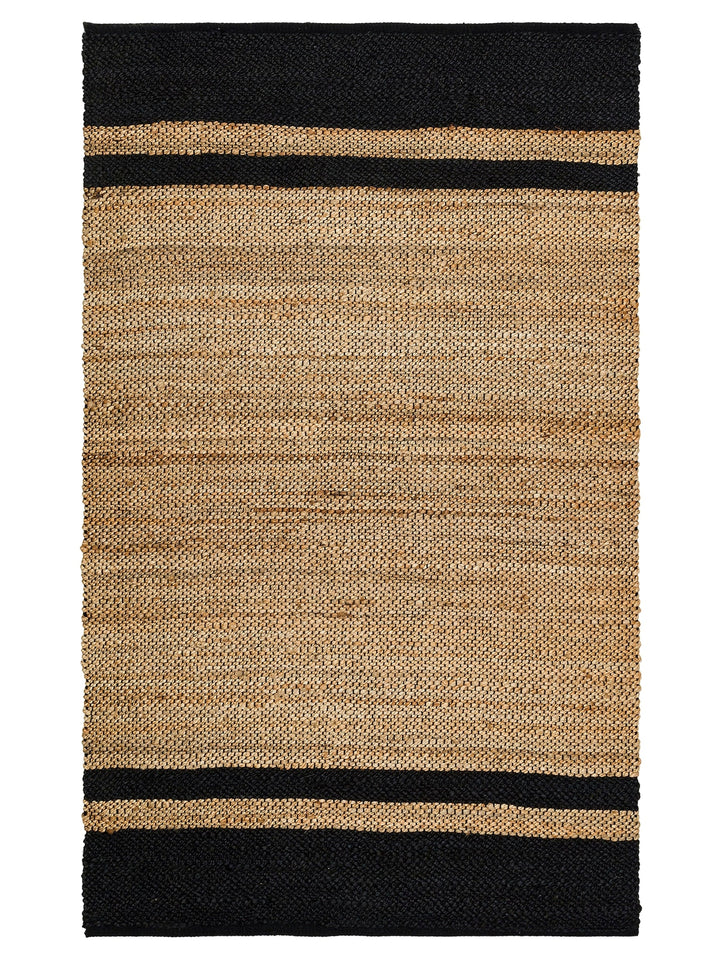 Crown Jute 100% Natural Hand Woven Living Room Corridor Entrance Kitchen Balcony Wicker Carpet 07 NATURAL BLAC