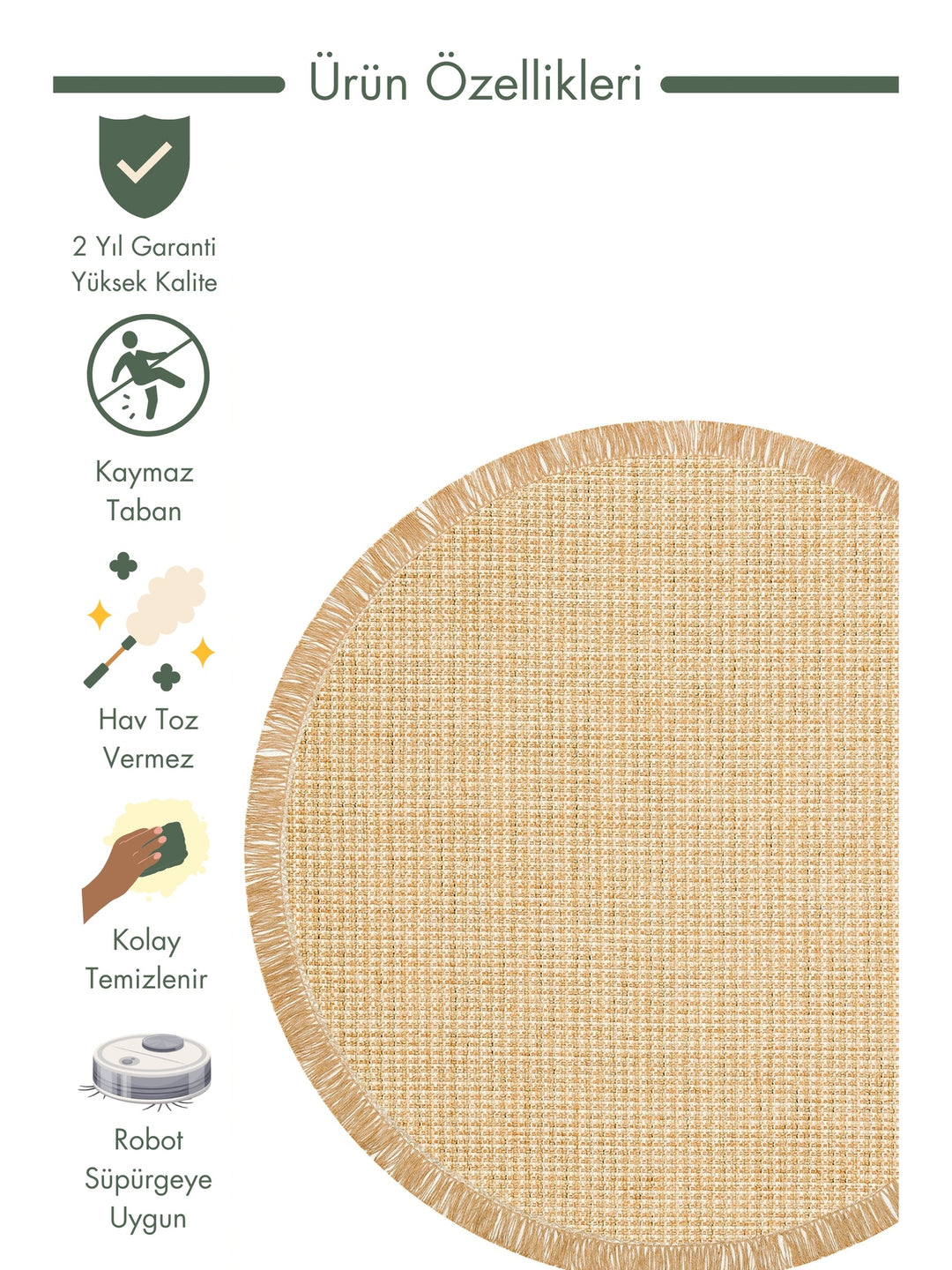 Arizona Wicker Look Modern Living Room Hallway Kitchen Non-Slip Rug 01 NATURAL BEIGE Q