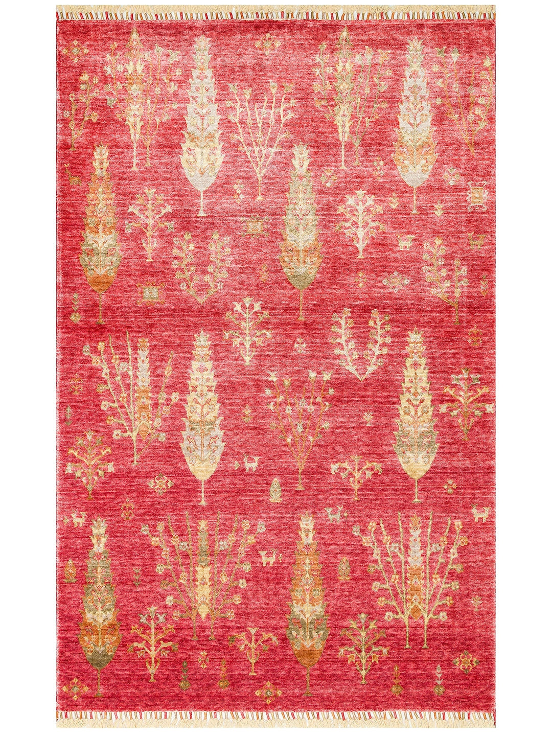 Oushak Carnaval 100% Natural Easy to Clean Handmade Tencel Modern Uşak Carpet 08 RED