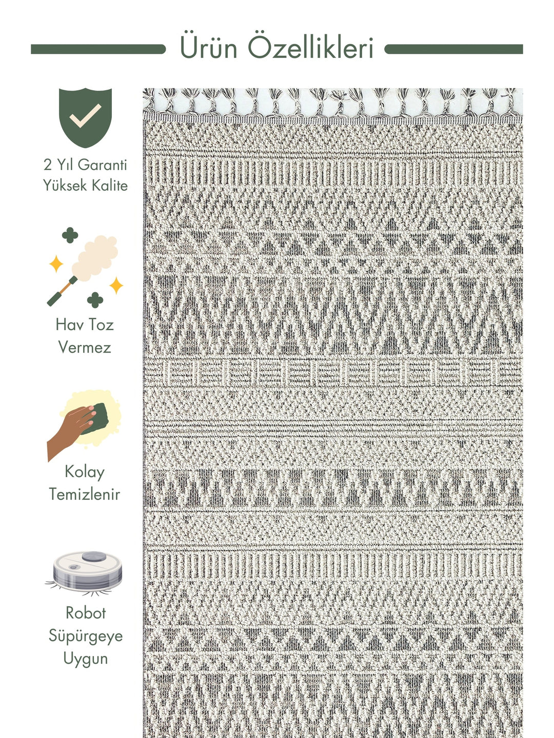 Ole Series Wicker Woven Living Room Hall Hallway Entrance Kitchen Modern Scandinavian Carpet 14 GREY