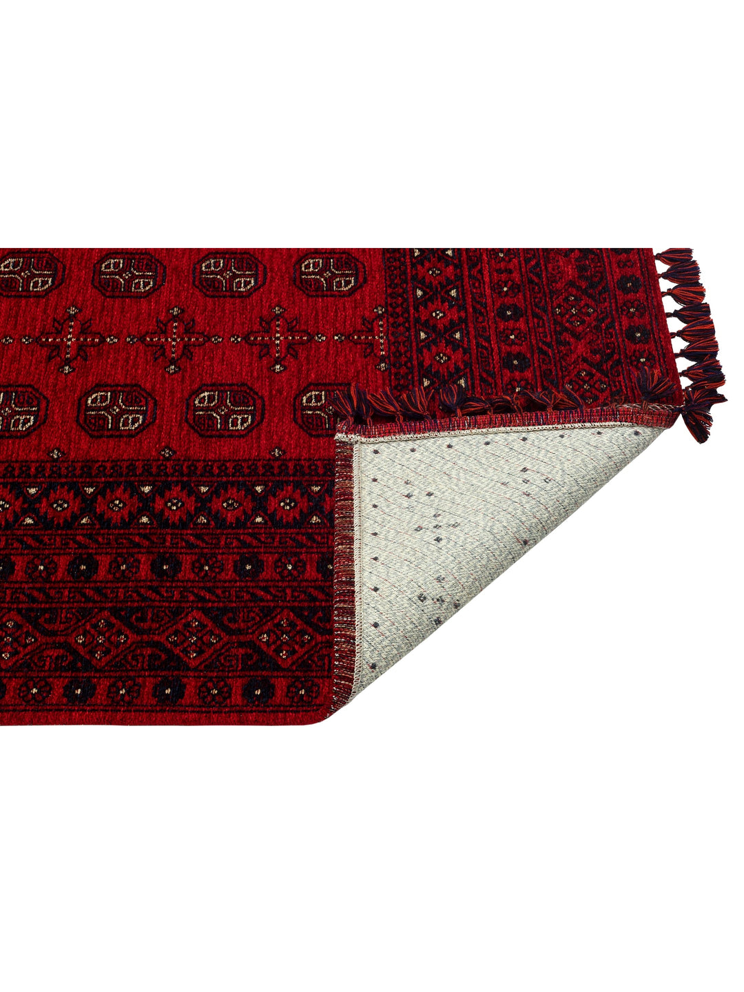 Uyghur Afghan Yagcibedir Patterned Washable Non-Slip Living Room Hall Hallway Fine Woven Carpet 04 RED