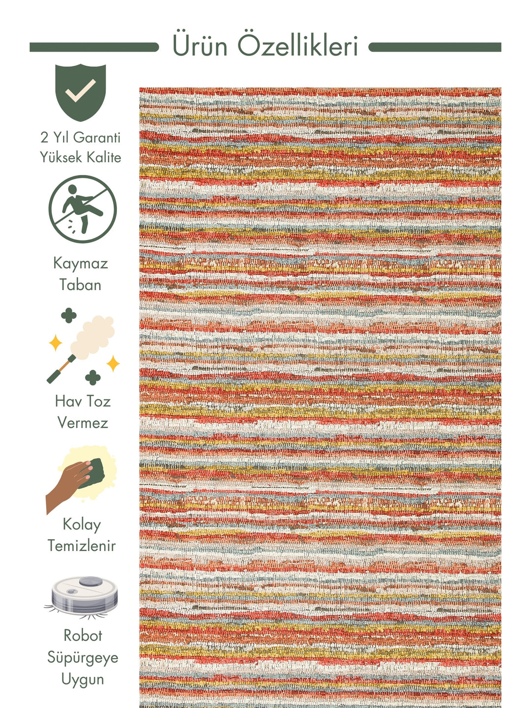 Arizona Wicker Look Modern Living Room Hallway Kitchen Non-Slip Rug 12 MULTY