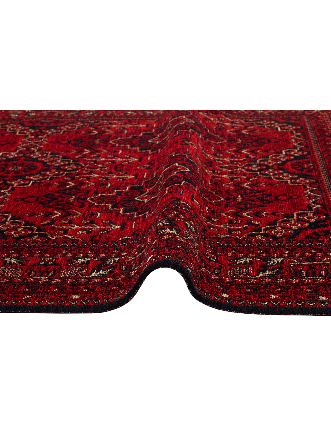 Uyghur Afghan Yagcibedir Patterned Washable Non-Slip Living Room Hall Hallway Fine Woven Carpet 05 RED