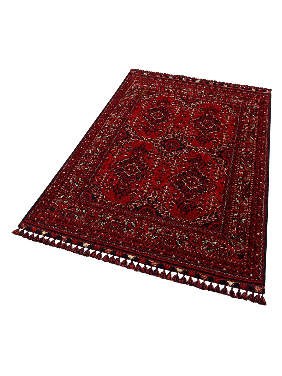 Uyghur Afghan Yagcibedir Patterned Washable Non-Slip Living Room Hall Hallway Fine Woven Carpet 05 RED