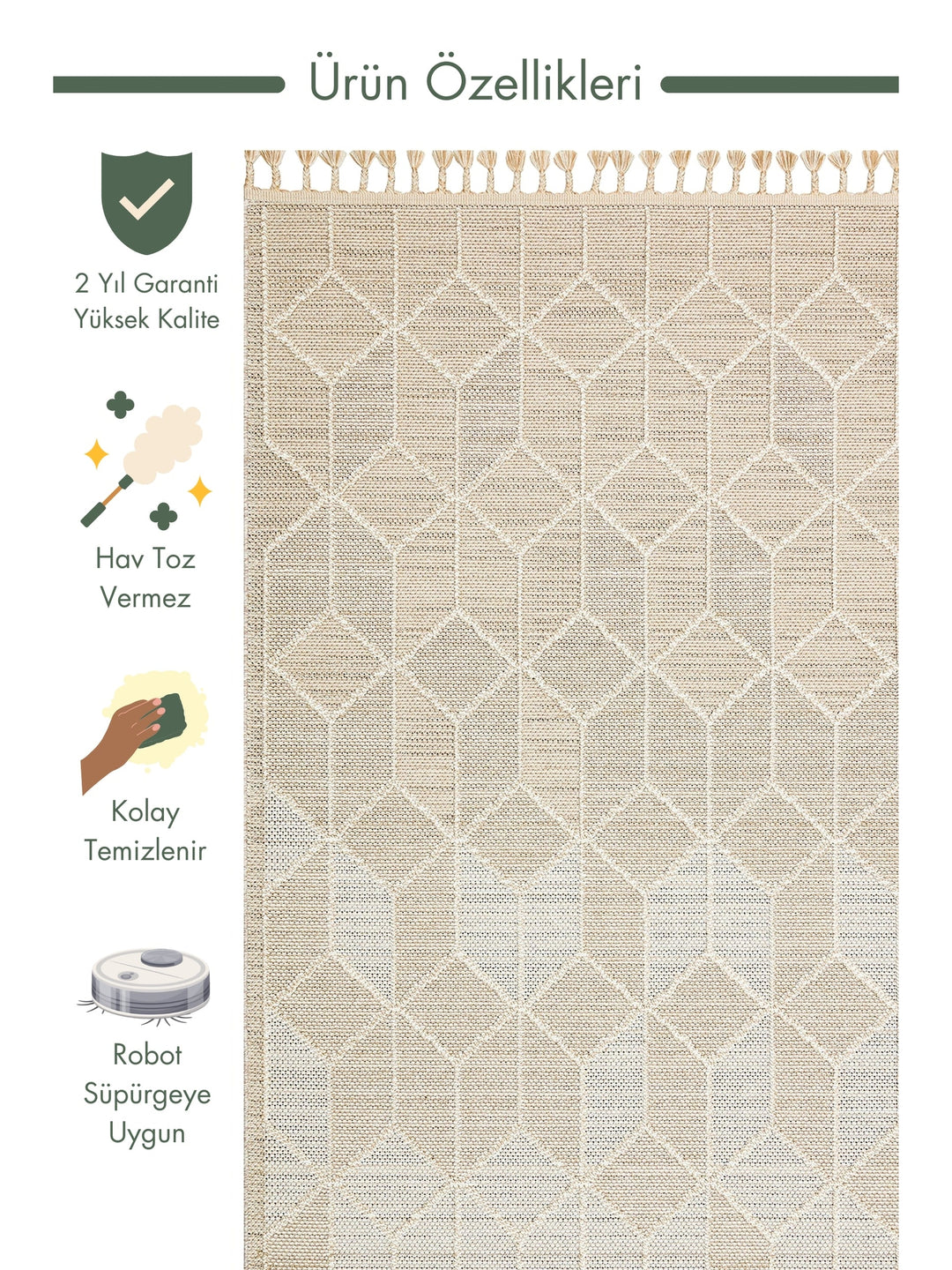 Ole Series Wicker Woven Living Room Hall Hallway Entrance Kitchen Modern Scandinavian Carpet 03 BEIGE