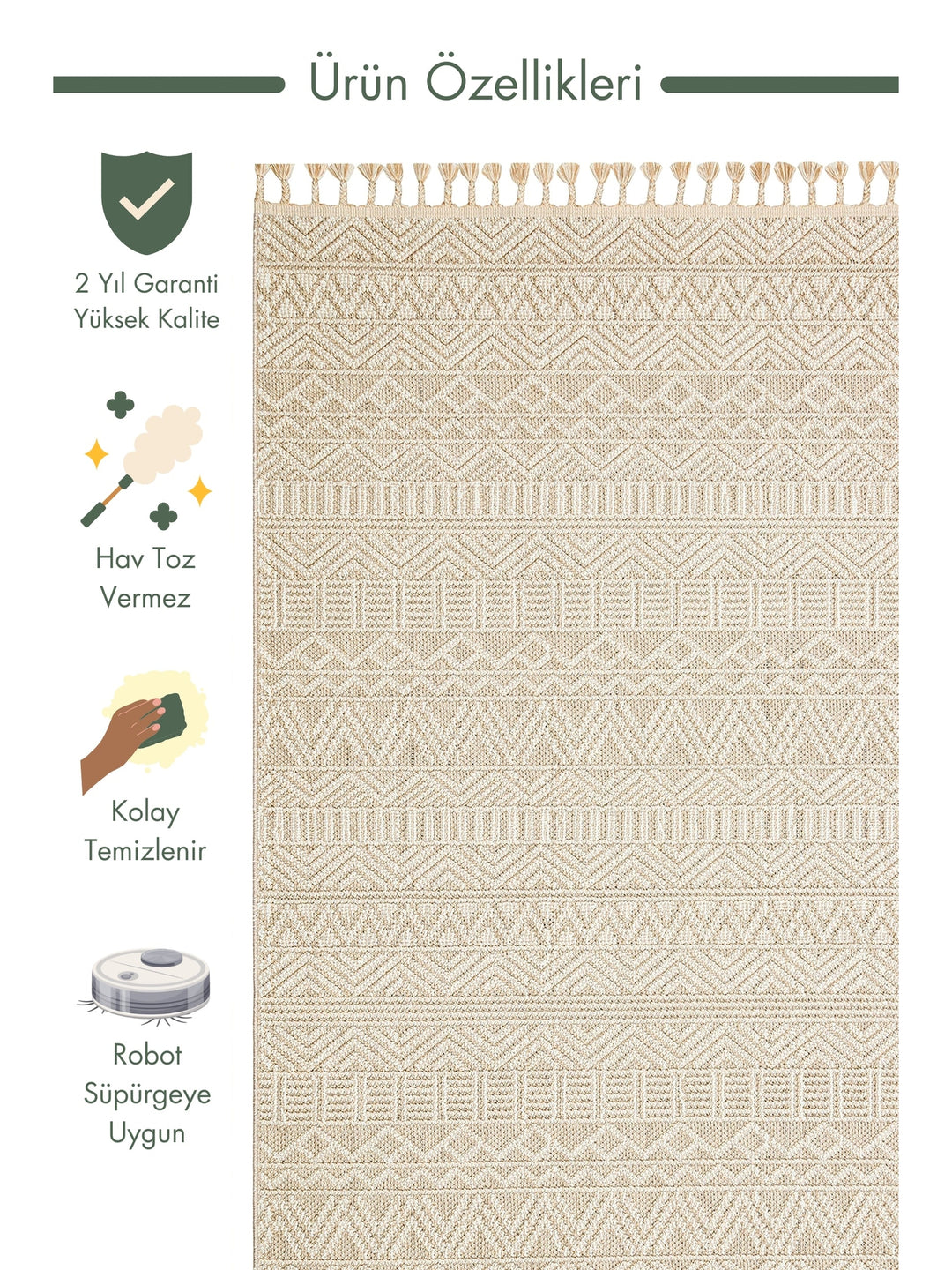 Ole Series Wicker Woven Living Room Hall Hallway Entrance Kitchen Modern Scandinavian Carpet 14 BEIGE