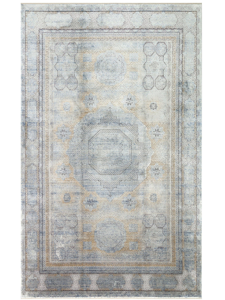 Mumbai Series Classic Patterned High Quality Tight Woven Shiny Living Room Carpet 04 ANTHRACITE GOLD