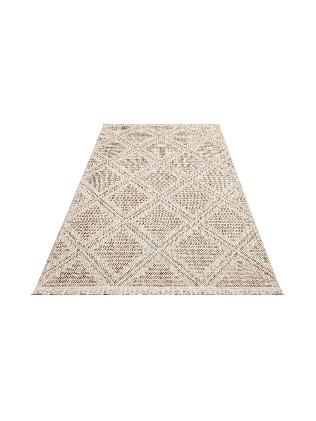 Comfy Modern Patterned Living Room Hallway Entrance Bedroom Knitted Carpet 03 GREY BEIGE