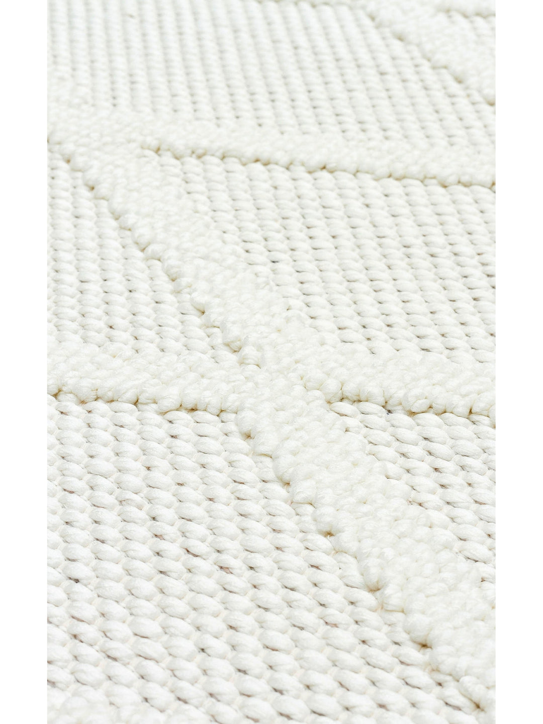 Comfy Modern Patterned Living Room Hallway Entrance Bedroom Knitted Carpet 04 CREAM