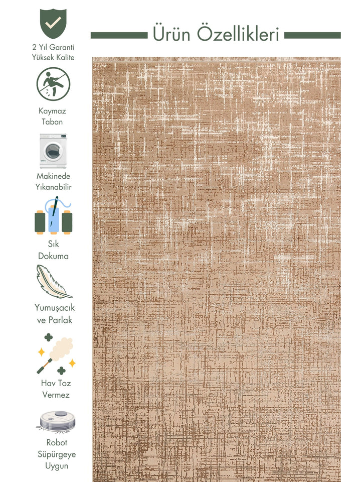 Cesaira Densely Woven Washable Non-Slip Based Living Room Hall Hallway Bright Modern Carpet 03 VIZON