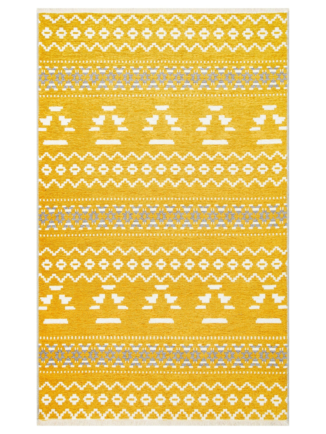 Yellowstone Cotton Washable Double Sided Living Room Hallway Kitchen Scandinavian Rug 09GRYYEL