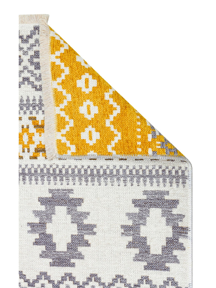 Yellowstone Cotton Washable Double Sided Living Room Hallway Kitchen Scandinavian Rug 09GRYYEL