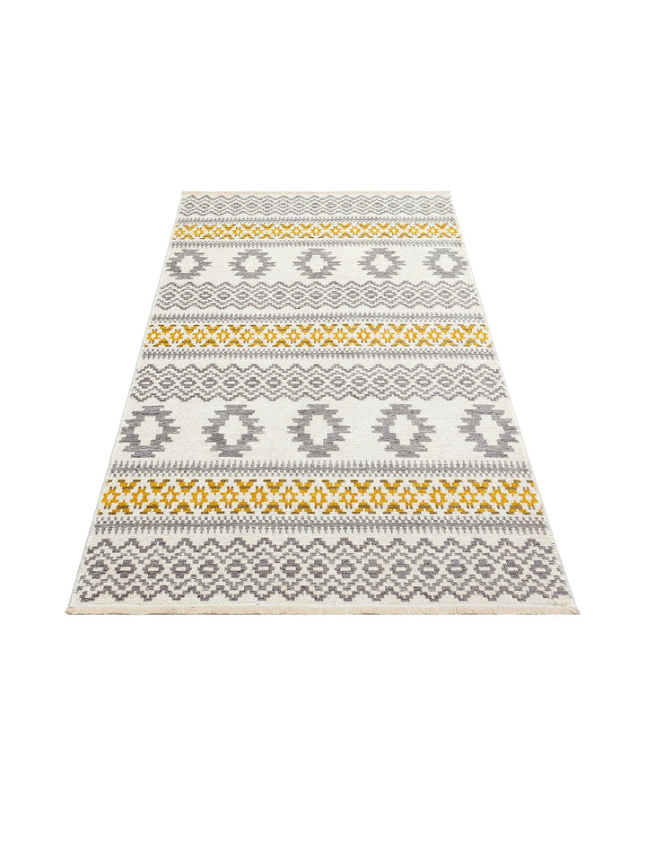 Yellowstone Cotton Washable Double Sided Living Room Hallway Kitchen Scandinavian Rug 09GRYYEL