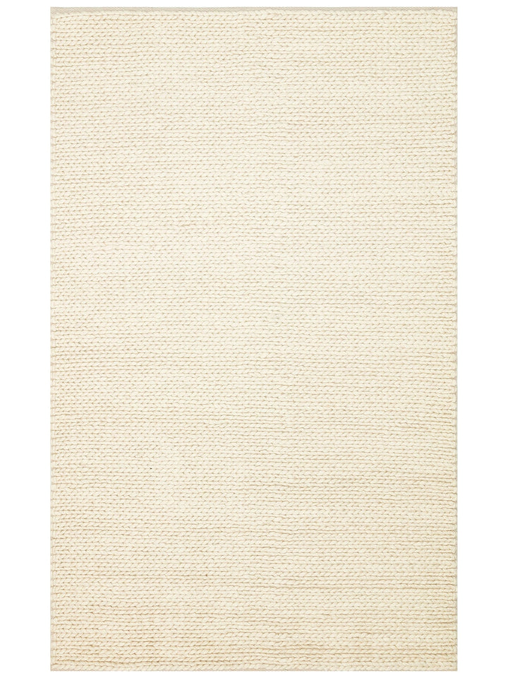 Woolstar 100% Natural Sweater Patterned Living Room Living Room Corridor Entrance Hand Woven Knitted Carpet CREAM