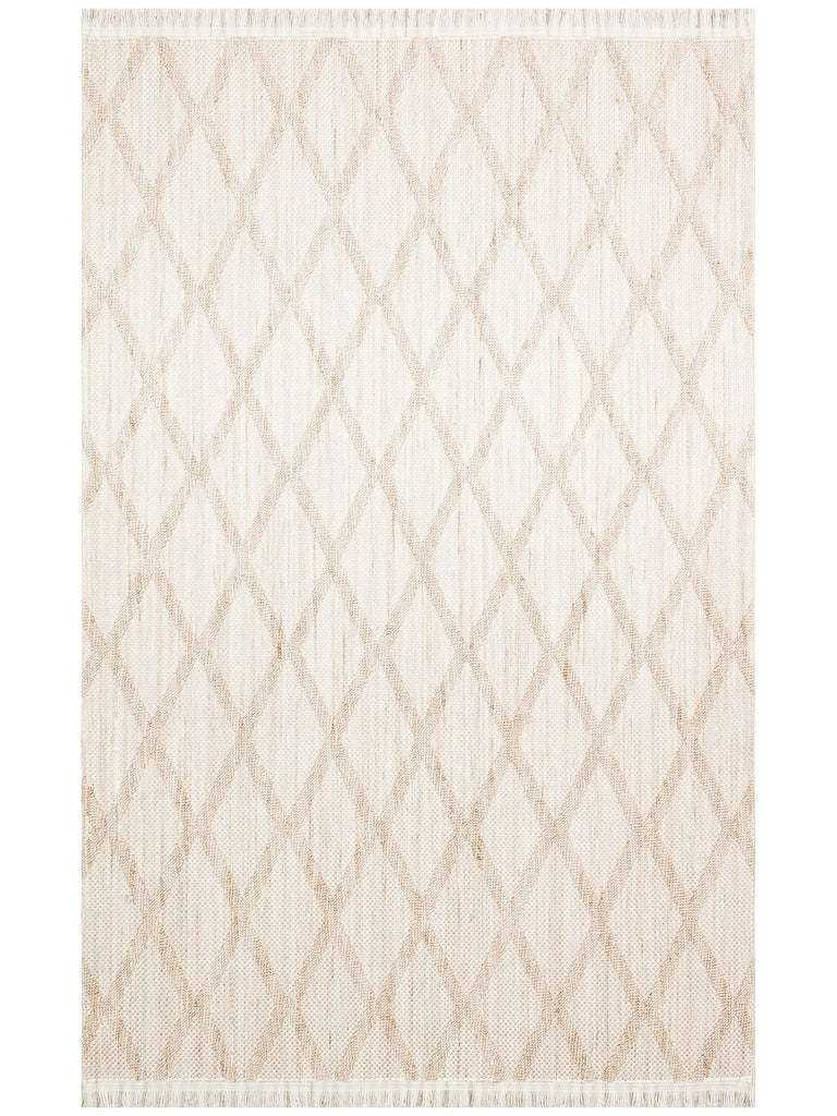 Comfy Modern Patterned Living Room Hallway Entrance Bedroom Knitted Carpet 04 BEIGE