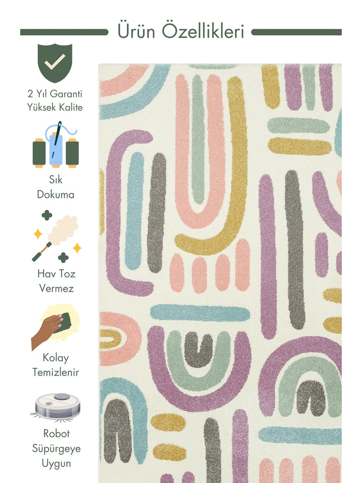 Carpetdocia Kids Fun Pastel Children's Carpet 20 PASTEL