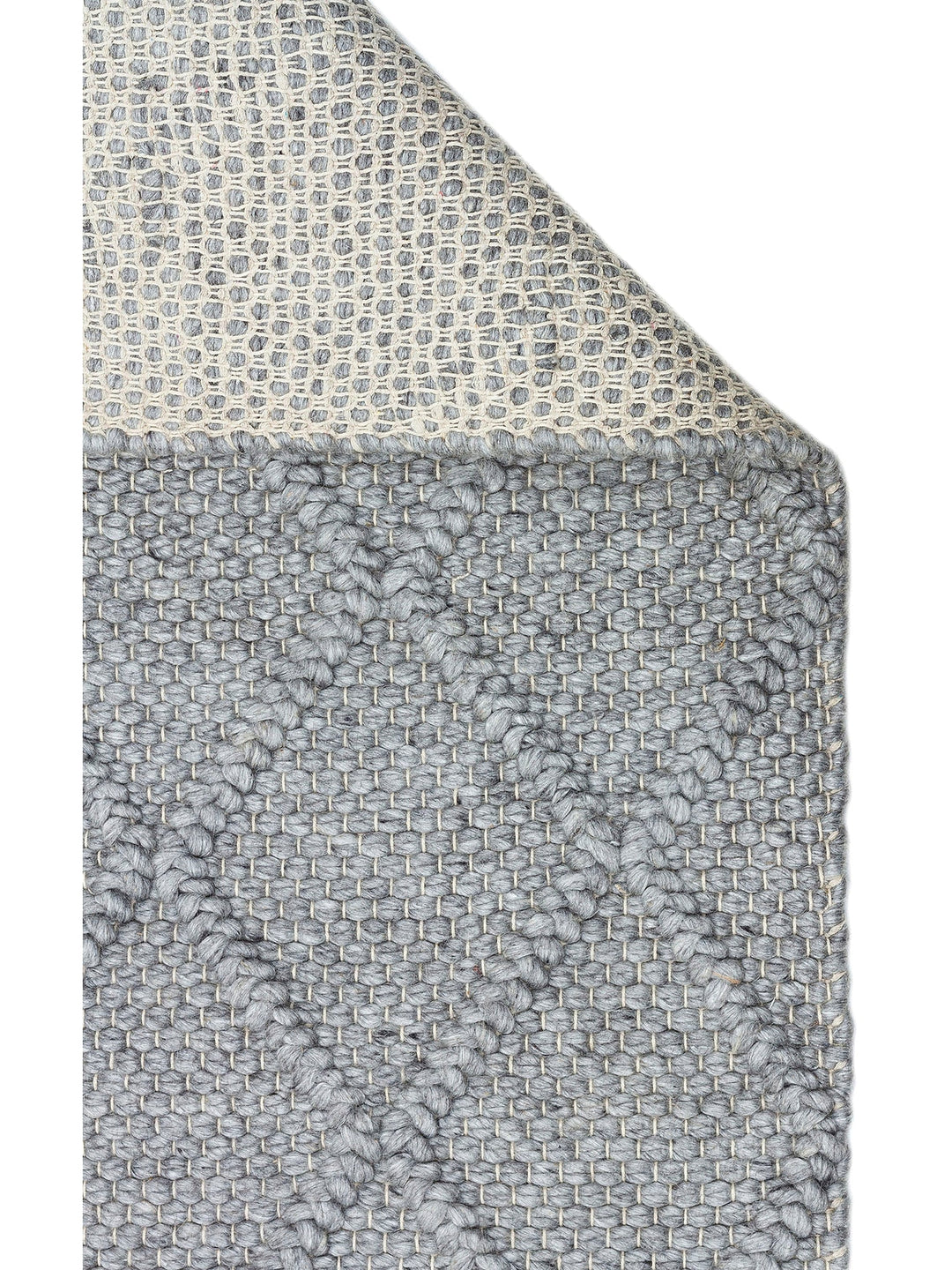 Woolstar 100% Natural Sweater Patterned Living Room Hallway Entrance Hand Woven Knitted Carpet DIAMONDGREY