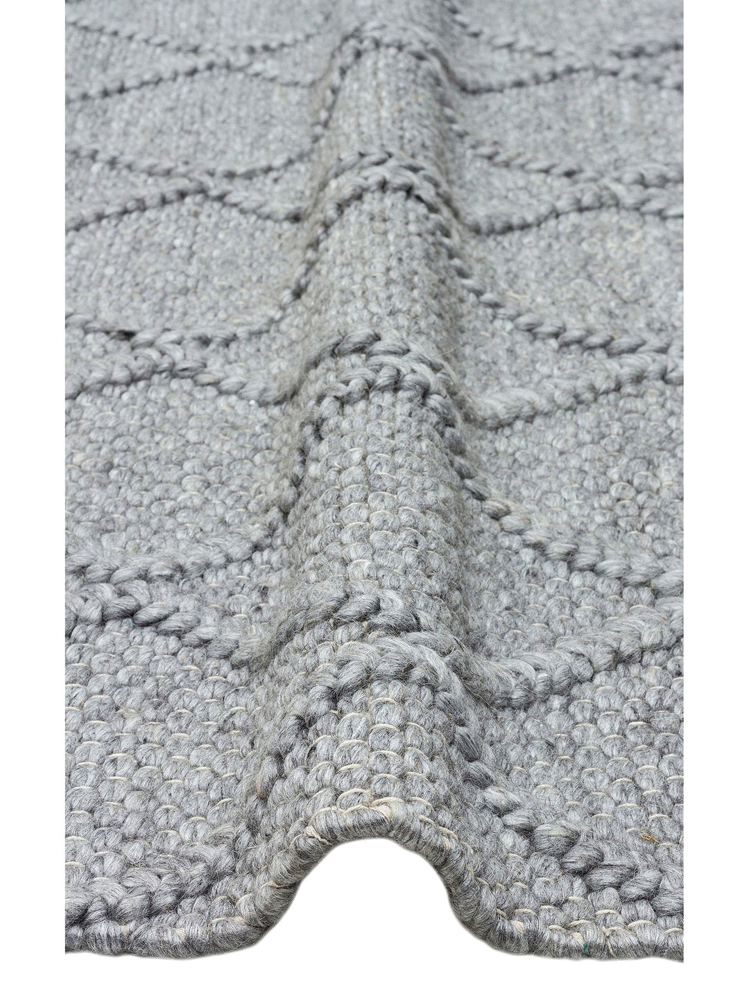 Woolstar 100% Natural Sweater Patterned Living Room Hallway Entrance Hand Woven Knitted Carpet DIAMONDGREY