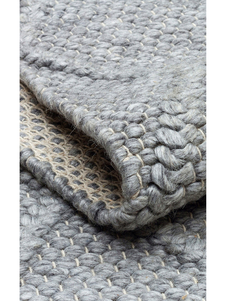 Woolstar 100% Natural Sweater Patterned Living Room Hallway Entrance Hand Woven Knitted Carpet DIAMONDGREY