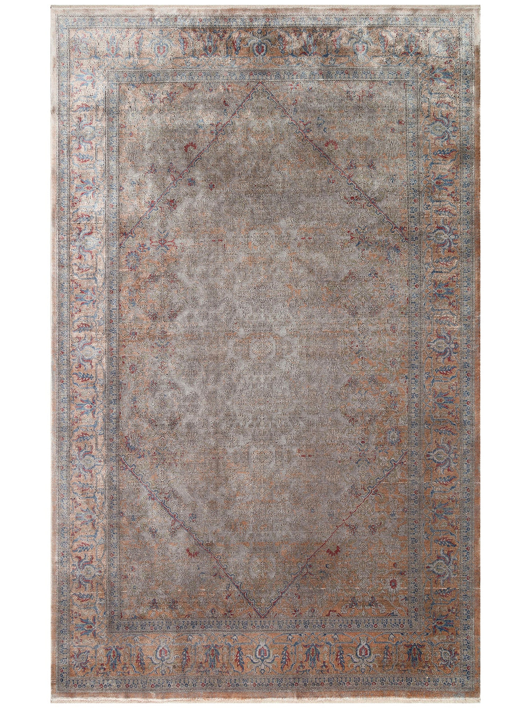 Kashmir Series Rich Colored Stylish Living Room Carpet Produced with Special Dyeing Process 02 GREY