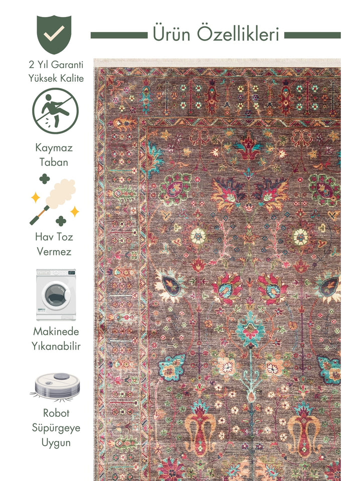 Historic Series Non-Slip Antique Patterned Living Room Sitting Room Corridor Kitchen Washable Carpet 10 D.MULTY