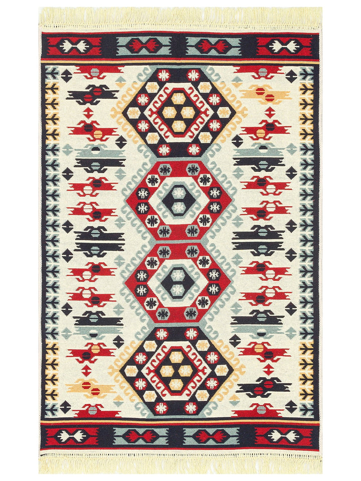 Maya 100% Natural Cotton Washable Double Sided Living Room Kitchen Corridor Modern Rug 30 RED