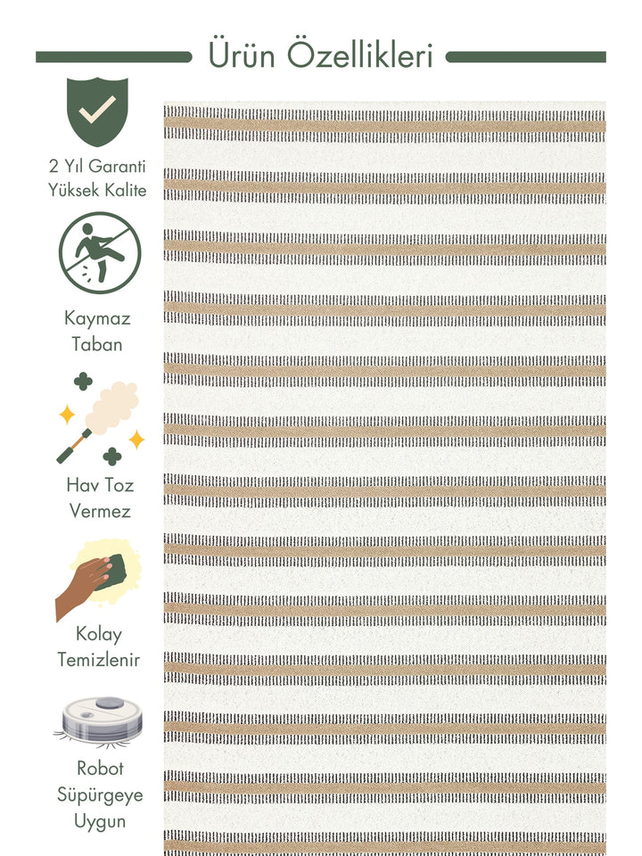 Atacama Cotton Non-Slip Based Living Room Corridor Entrance Kitchen Fine Woven Modern Carpet 04 WHIBEIGE