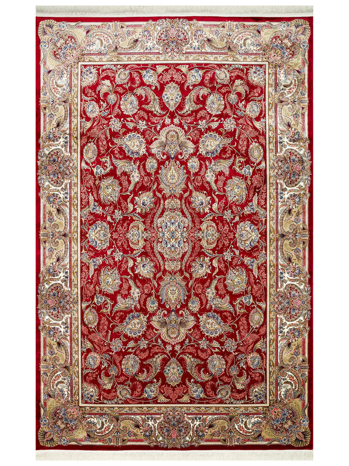 Topkapi Series High Quality Dense Woven Classic Patterned Special Shiny Living Room Carpet 01 RED