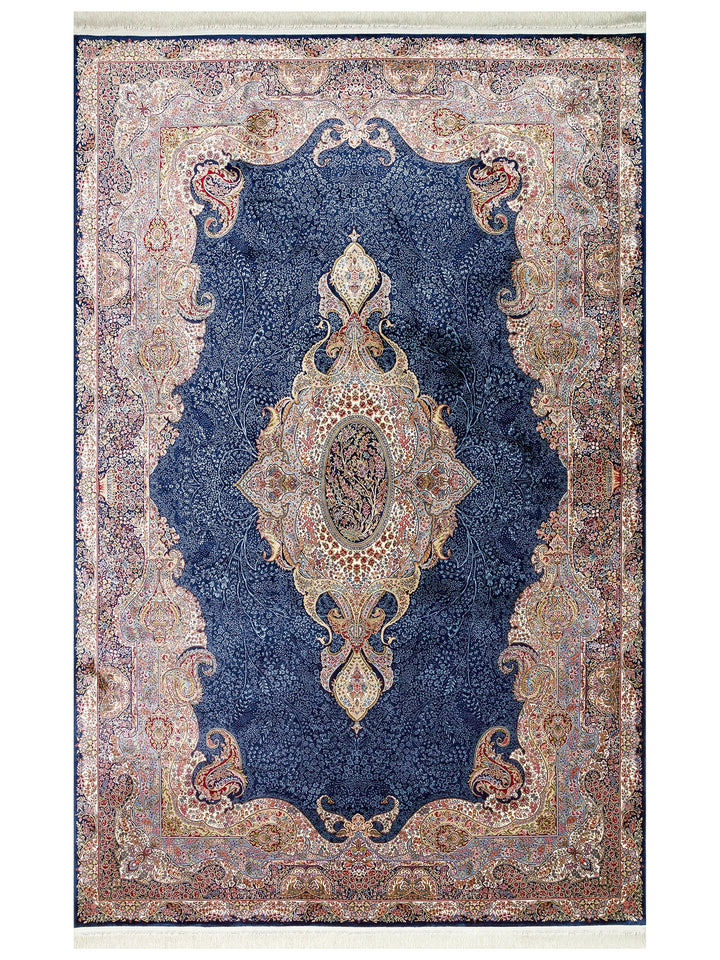 Topkapi Series High Quality Dense Woven Classic Patterned Special Shiny Living Room Carpet 02 NAVY