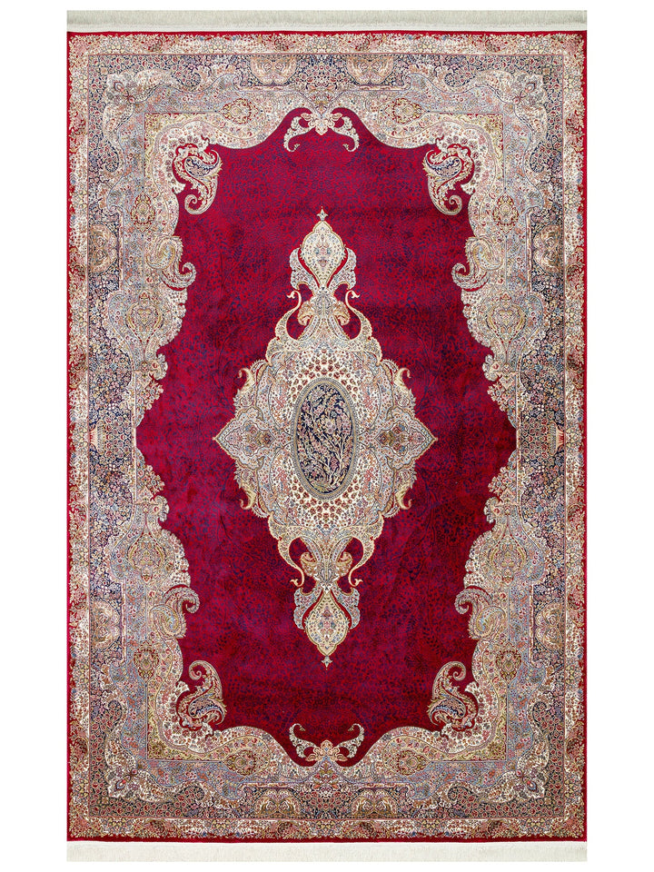 Topkapi Series High Quality Dense Woven Classic Patterned Special Shiny Living Room Carpet 02 RED