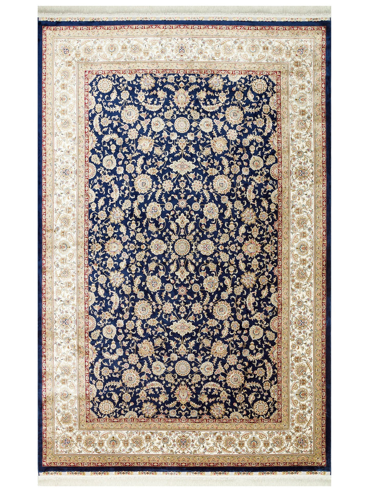 Topkapi Series High Quality Dense Woven Classic Patterned Special Shiny Living Room Carpet 03 NAVY CREAM