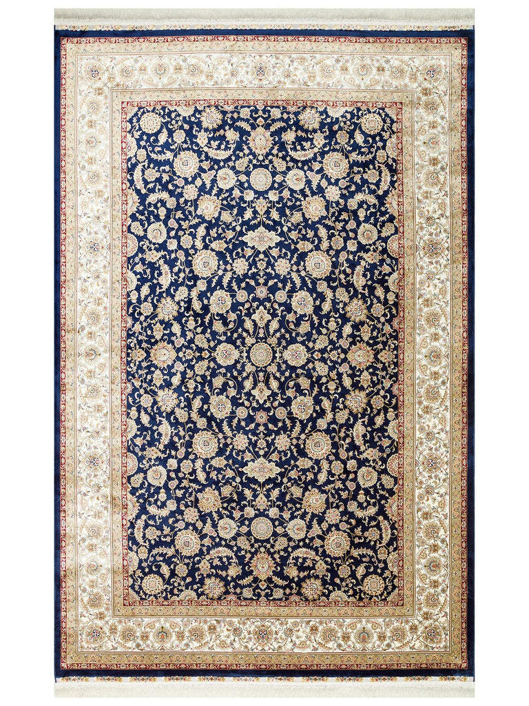 Topkapi Series High Quality Dense Woven Classic Patterned Special Shiny Living Room Carpet 03 NAVY CREAM