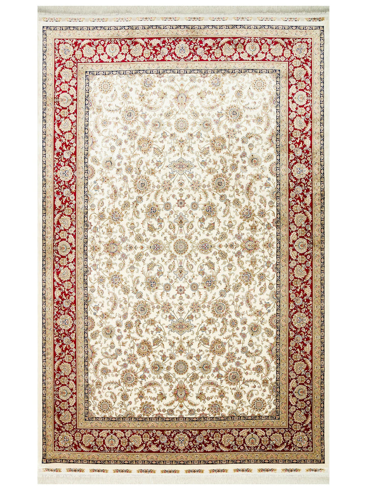 Topkapi Series High Quality Dense Woven Classic Patterned Special Shiny Living Room Carpet 03 CREAM RED