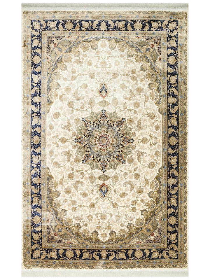 Topkapi Series High Quality Dense Woven Classic Patterned Special Shiny Living Room Carpet 04 CREAM