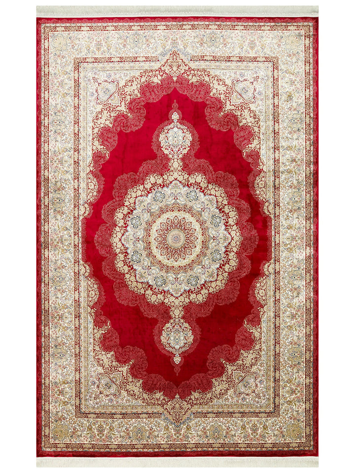 Topkapi Series High Quality Dense Woven Classic Patterned Special Shiny Living Room Carpet 05 RED