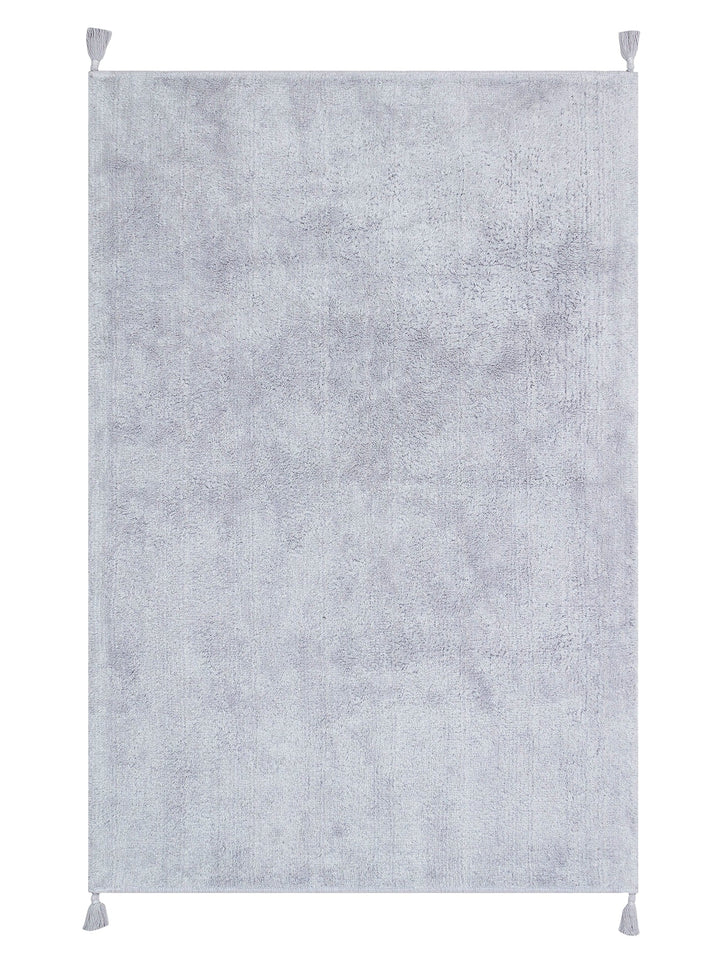 Cotton Baby 100% Natural Cotton Washable Non-Slip Based Baby Rug PLAIN GREY