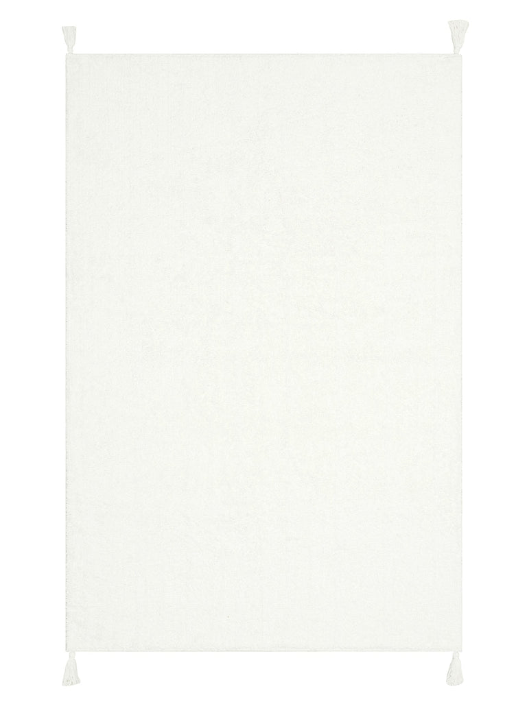 Cotton Baby 100% Natural Cotton Washable Non-Slip Based Baby Rug PLAIN WHITE